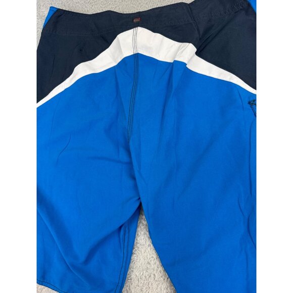 Quiksilver Mens 34 Blue & Black Board Shorts Swim Surf Beach Polyester W/Logo - Picture 10 of 12